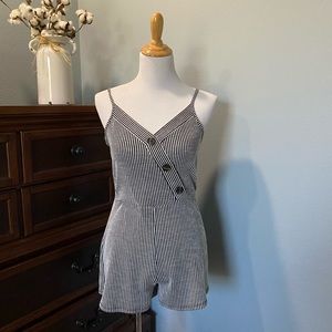 CAUTION TO THE WIND Striped Romper, Size M, NWT